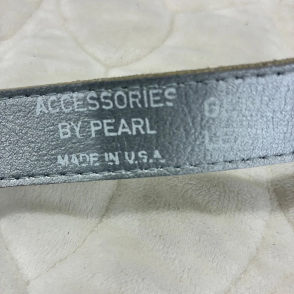 VTG Accessories by Pearl‎ Silver Snakeskin Genuine Leather Casual Belt Large